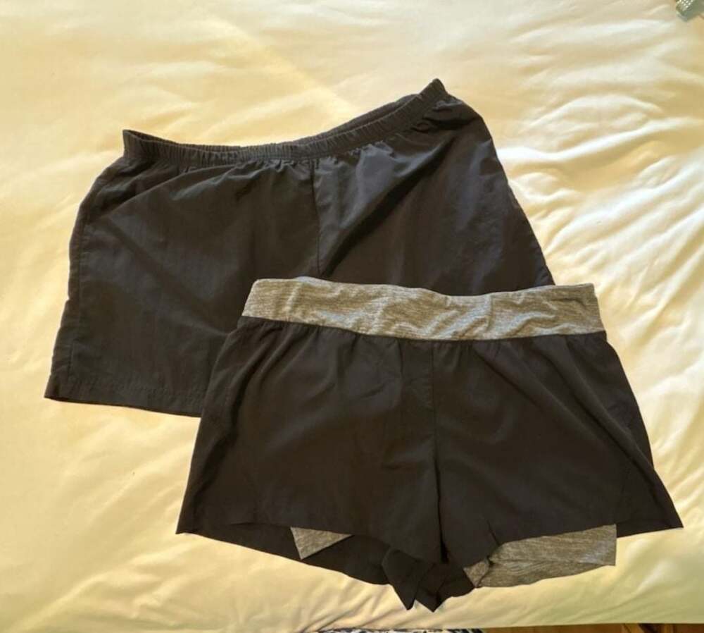 GUC set of 2, Women's RBX & Lands’ End Black Athletic Running Shorts, Sz XL & 14